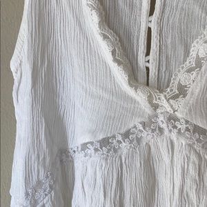 Lacey white drape tank